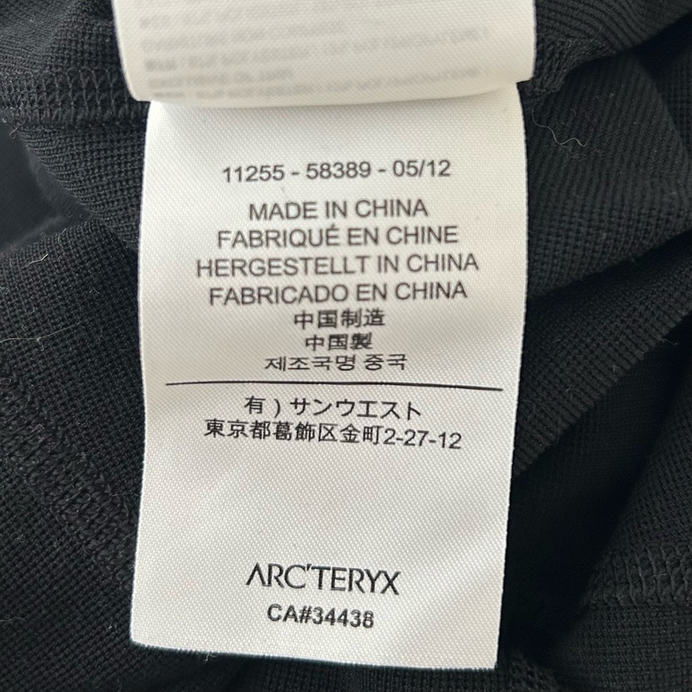 Arc'teryx Zip Neck Top Outdoor Gorpcore Shirt Running Skiing Black Size Medium - Picture 10 of 12